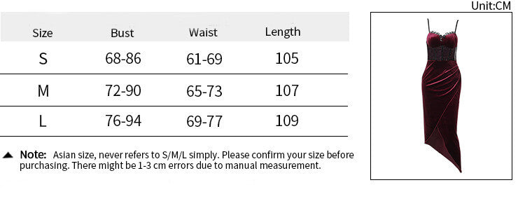 Gothic See-Through Slit Velvet Maxi Dress