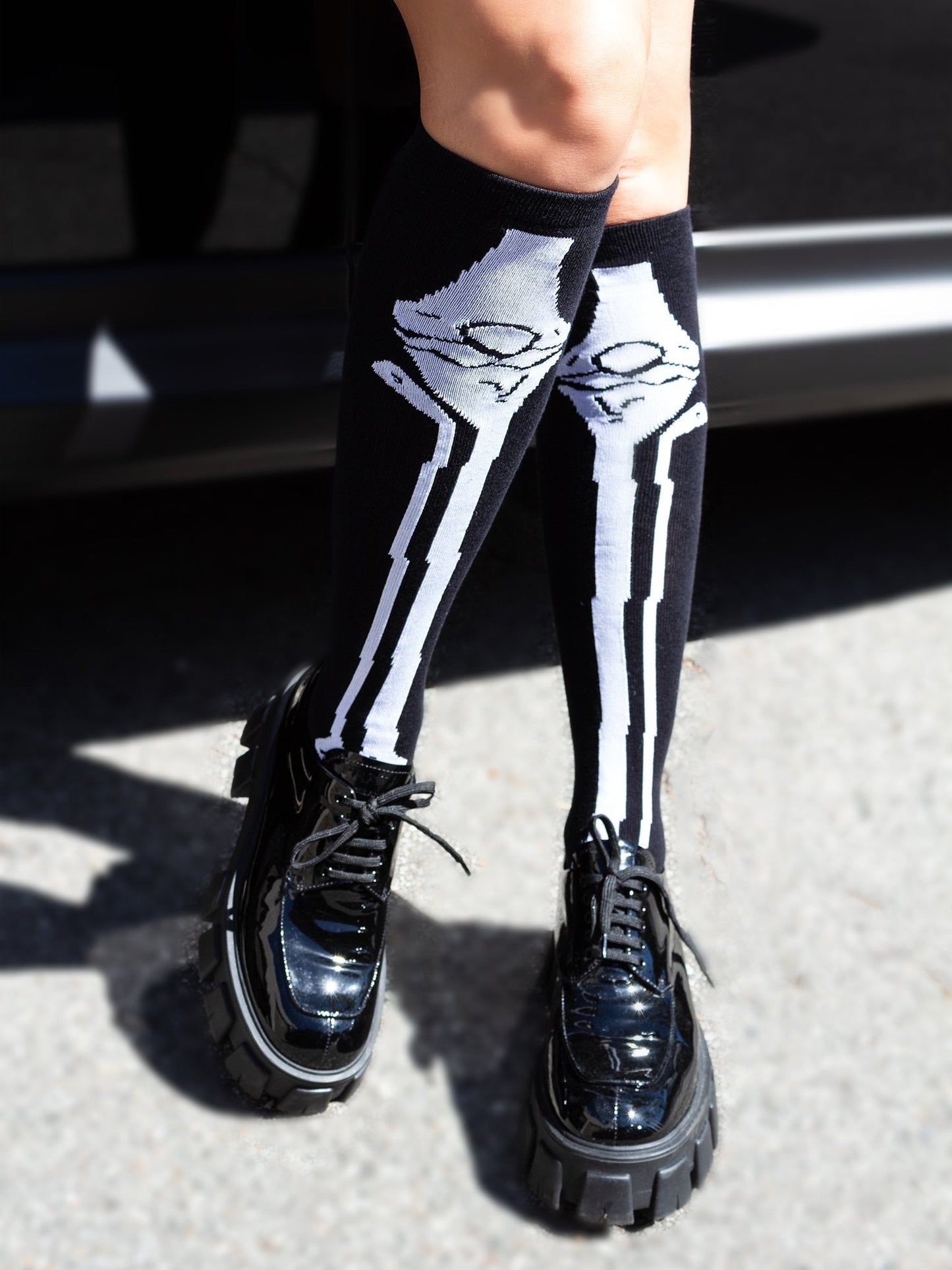 Frankie Skeleton Knee Socks