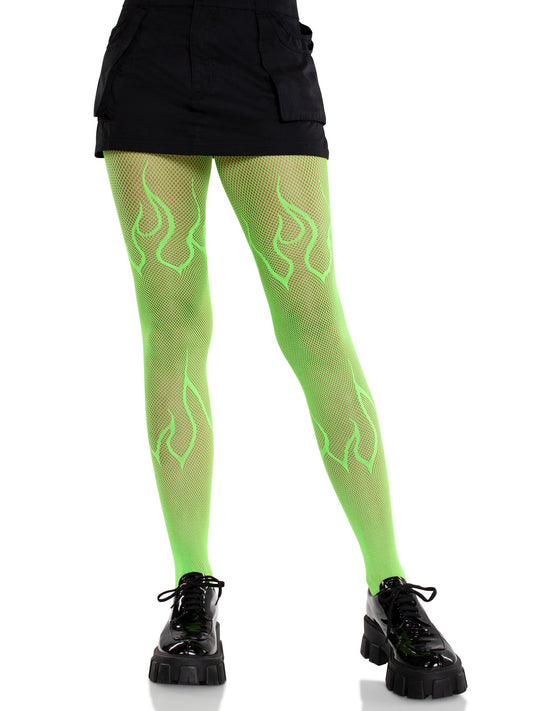 Flame Fishnet Tights