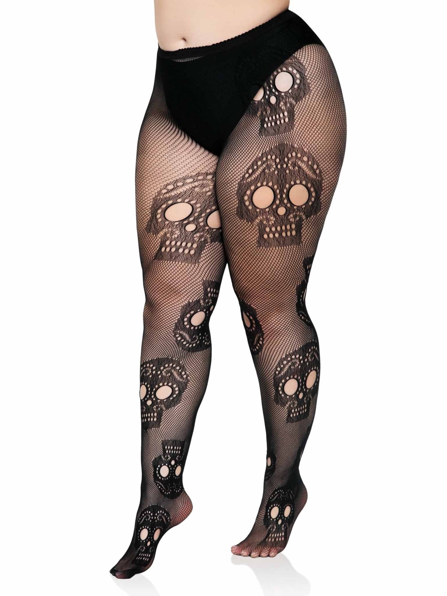 Plus Sugar Skull Net Tights