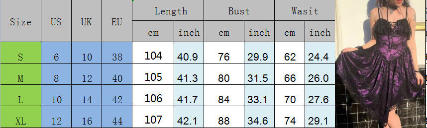 Gothic Ruffled Irregular A-Line Lace Suspender Dress