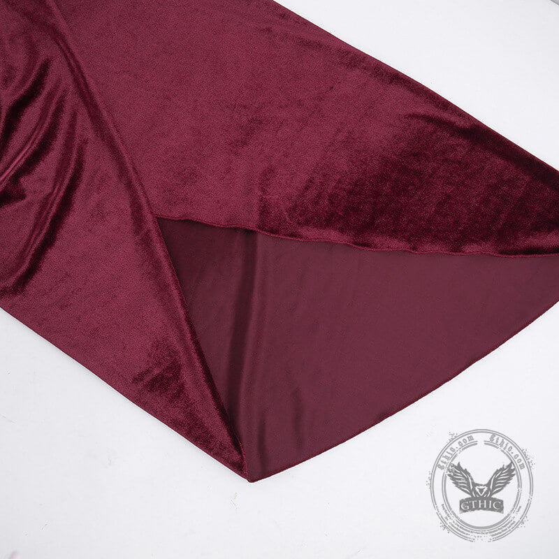 Gothic See-Through Slit Velvet Maxi Dress